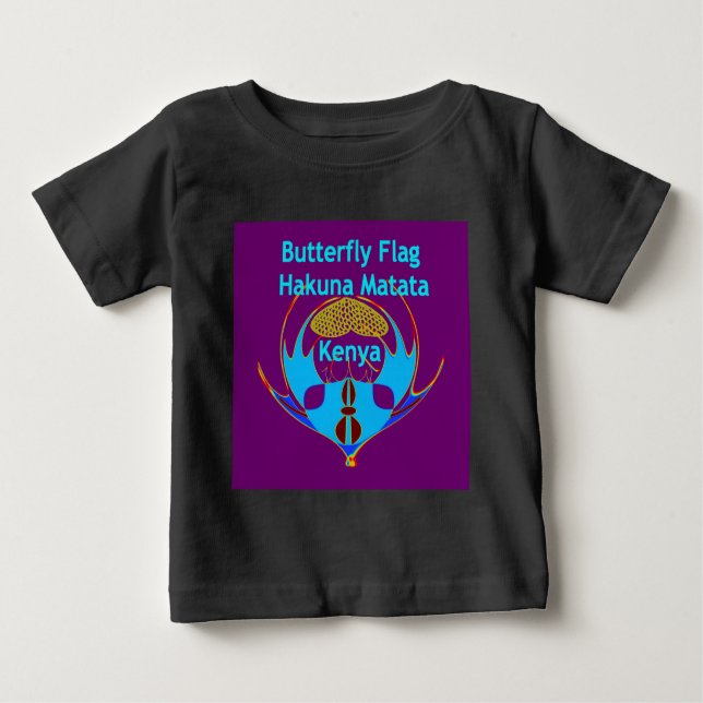 Camiseta Para Bebê Hakuna Matata Kenya - Butterfly Art Impressão/Grap (Frente)