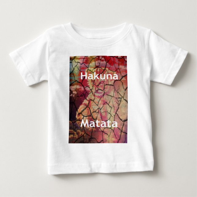 Camiseta Para Bebê Hakuna Matata, leão de lama rachada seca (Frente)