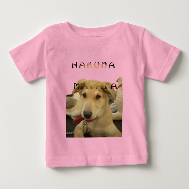 Camiseta Para Bebê "Hakuna Matata Pup" - Amor Sem Preocupação (Frente)