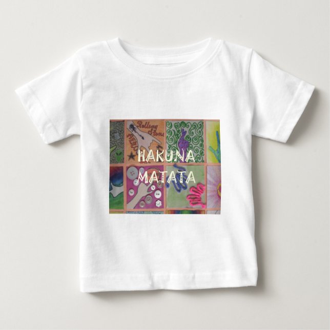 Camiseta Para Bebê Hakuna Matata - Sinal de Arte Impressão (Frente)
