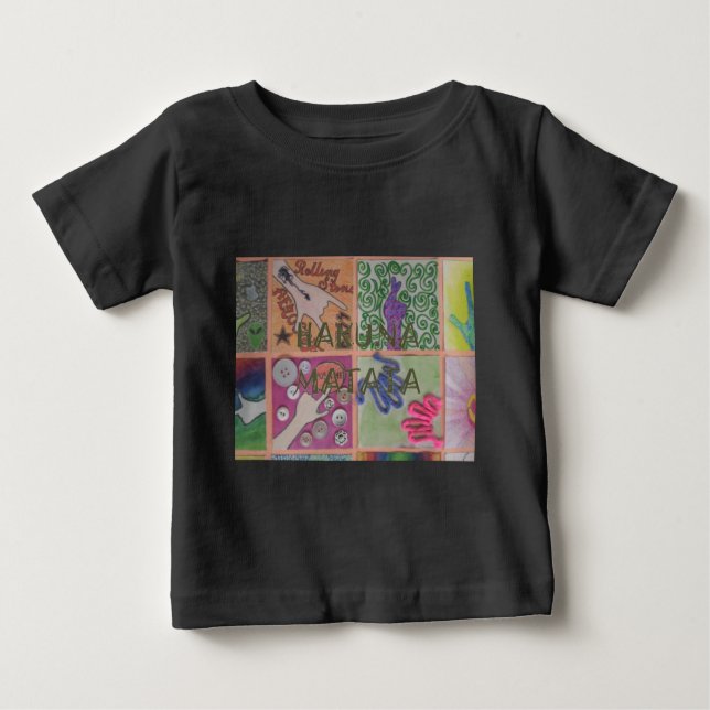 Camiseta Para Bebê Hakuna Matata - Sinal de Arte Impressão (Frente)