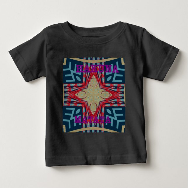 Camiseta Para Bebê Hakuna Matata Text Hope Abstrato (Frente)