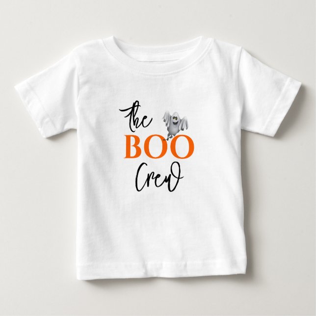 Camiseta Para Bebê Halloween BOO Crew (Frente)