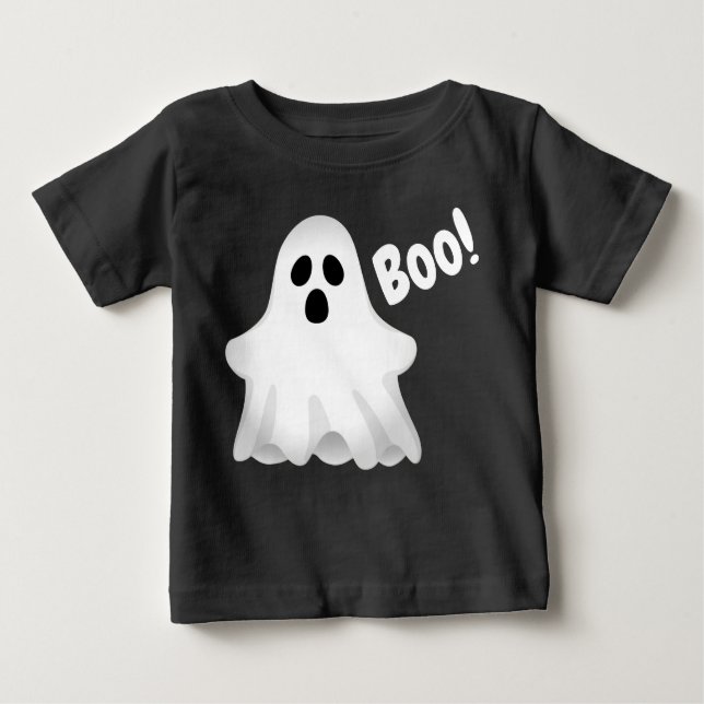 Camiseta Para Bebê Halloween Boo Ghost Baby T Shirt (Frente)