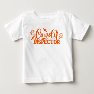 Camiseta Para Bebê Halloween Candy Inspetor