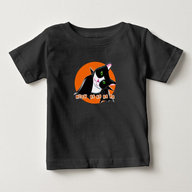 Camiseta Para Bebê Halloween Cat (Frente)