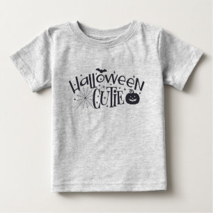 Camiseta Para Bebê Halloween Cutie - Silhouette Preta