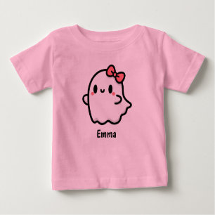 Camiseta Para Bebê Halloween de Nome Personalizado do Fantasma de Cub