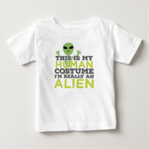 Camiseta Para Bebê Halloween Este É Meu Figurino Humano Realmente Uma