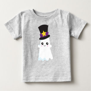 Camiseta Para Bebê Halloween, Fantasma, Chapéu, Truque Ou Tratar, Boo