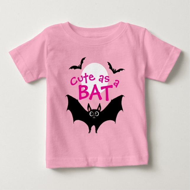 Camiseta Para Bebê Halloween Fofo como um Morcego (Frente)