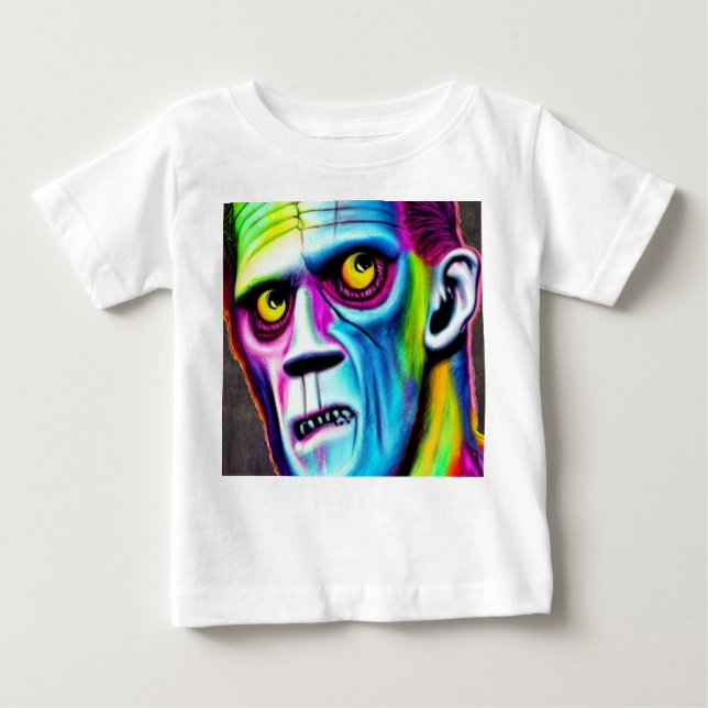 Camiseta Para Bebê Halloween Frankenstein Baby T-Shirt (Frente)