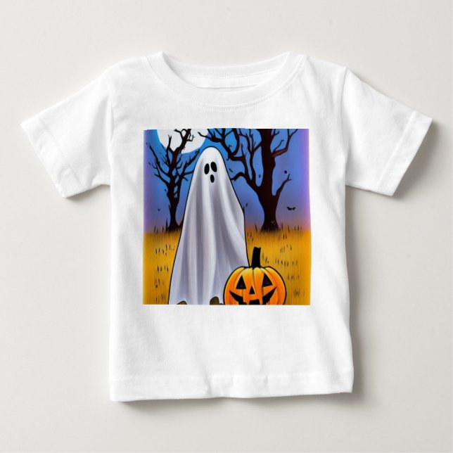 Camiseta Para Bebê Halloween Ghost (Frente)