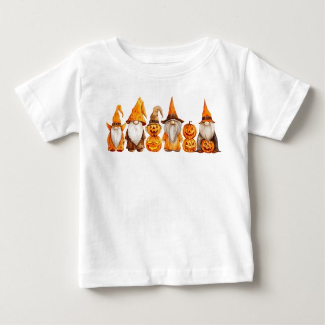 Camiseta Para Bebê Halloween Gnomos (Frente)