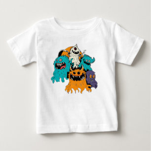 Camiseta Para Bebê Halloween/Monster/Outubro/Queda