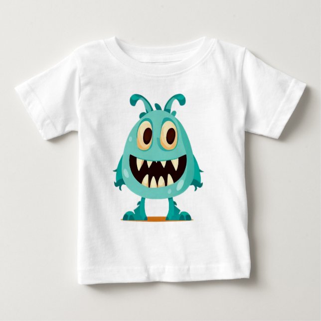 Camiseta Para Bebê Halloween/Monstro/desenho animado  (Frente)