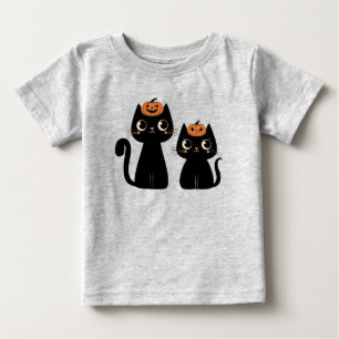 Camiseta Para Bebê Halloween/outono/Outono/Abóbora/gato