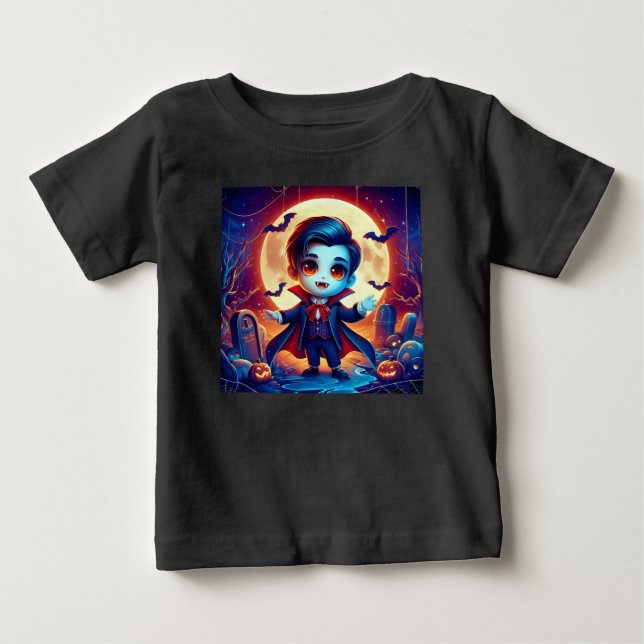 Camiseta Para Bebê Halloween - petit vampire mignon (Frente)