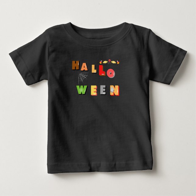 Camiseta Para Bebê Halloween Toddler T-Shirt Black (Frente)