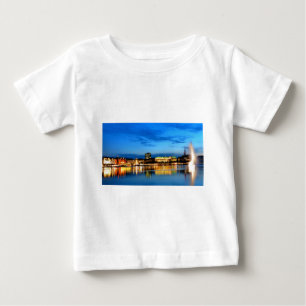 Camiseta Para Bebê Hamburg Harbor Hafen Alemanha Alster Night