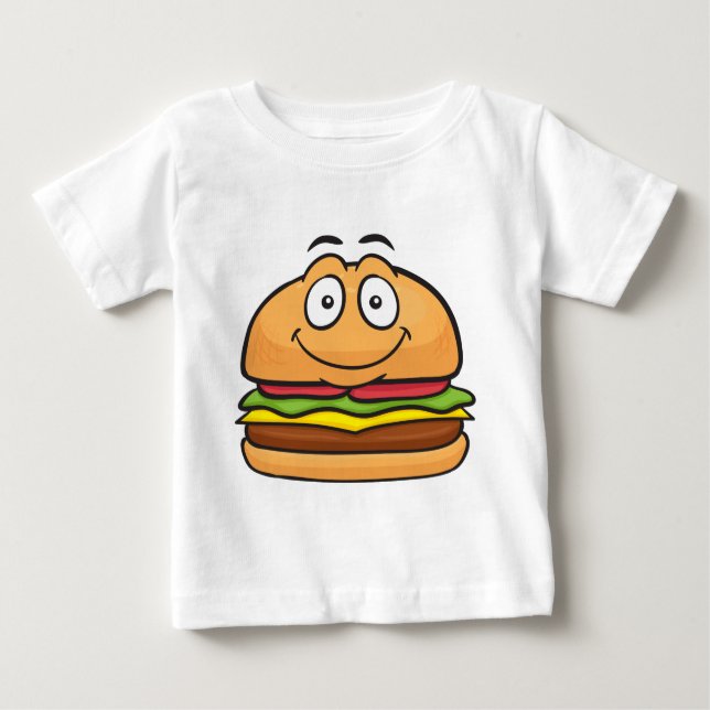 Camiseta Para Bebê Hamburger Emoji (Frente)