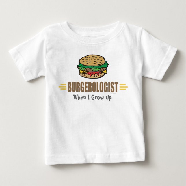 Camiseta Para Bebê Hamburger Engraçado (Frente)
