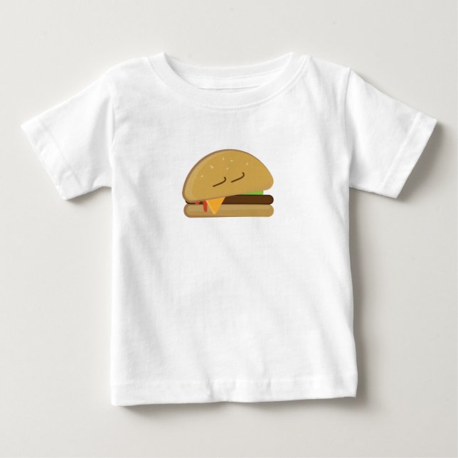 Camiseta Para Bebê Hamburger Sonolento (Frente)