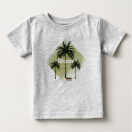 Camiseta Para Bebê HAMbyWG Hawaiin Theme Palm Trees com Ohana