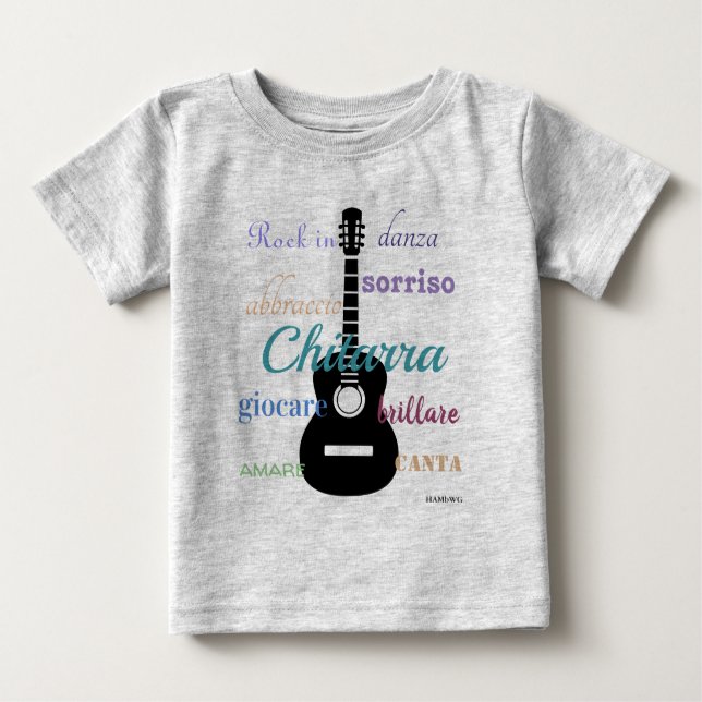 Camiseta Para Bebê HAMbyWG - T Shirt - Multicolore - Chitarra (Frente)