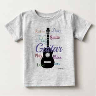 Camiseta Para Bebê HAMbyWG - Tema de Guitarra