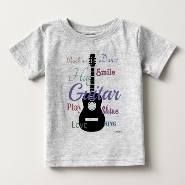 Camiseta Para Bebê HAMbyWG - Tema de Guitarra (Frente)