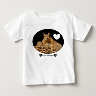 Camiseta Para Bebê HAMbyWG Toddler Ruffle Tee - Esquilo B W e Bar