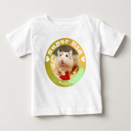 Camiseta Para Bebê HammyVille - Hamster Branco Marrom - Super Criança
