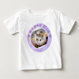 Camiseta Para Bebê HammyVille - Hamster Branco Marrom - Super Criança