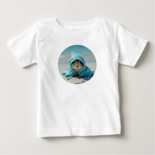 Camiseta Para Bebê Hamster Bonito no Design de Verão Adorável na Prai