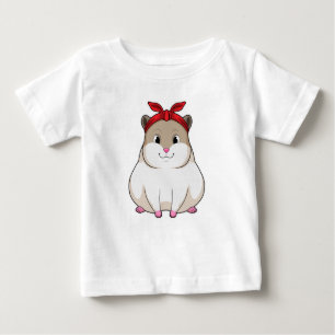 Camiseta Para Bebê Hamster com Bandana