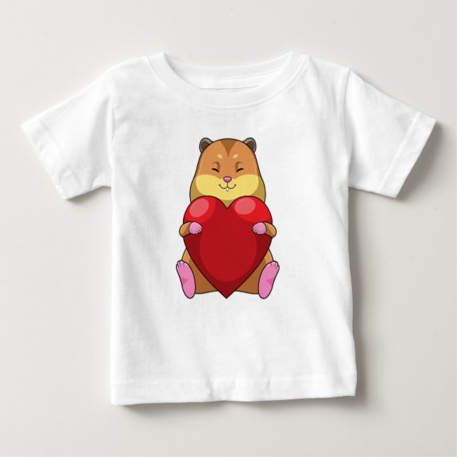 Camiseta Para Bebê Hamster com Coração (Frente)