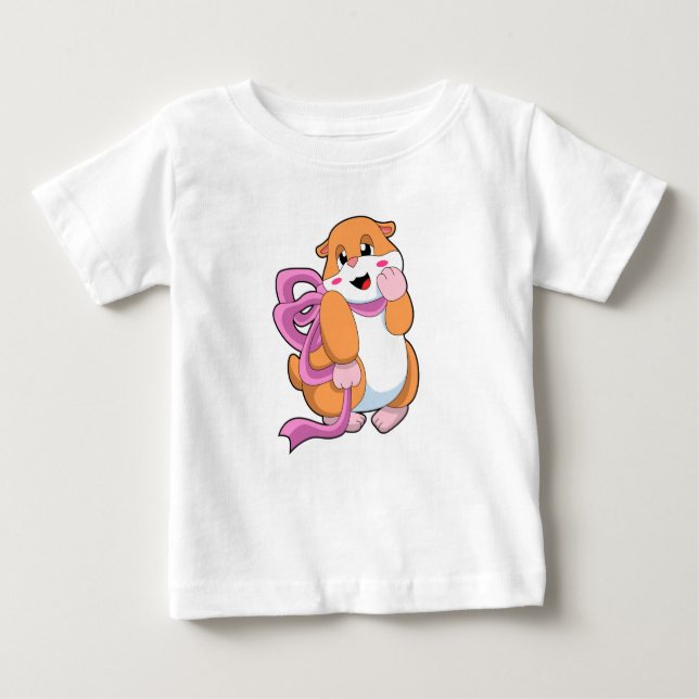 Camiseta Para Bebê Hamster com Faixa de Opções (Frente)
