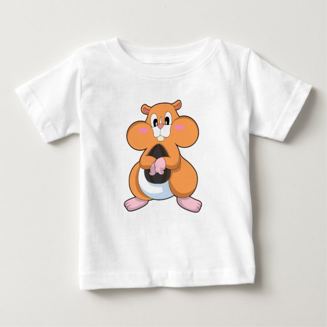 Camiseta Para Bebê Hamster com Noz (Frente)