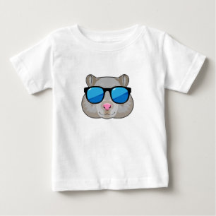Camiseta Para Bebê Hamster com óculos de sol