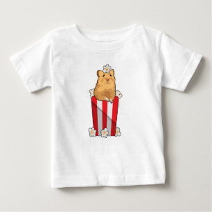 Camiseta Para Bebê Hamster com pipoca
