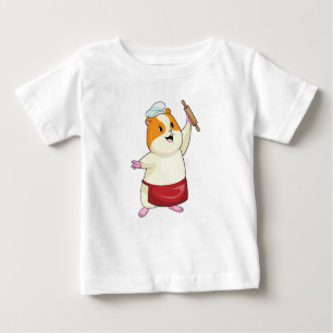 Camiseta Para Bebê Hamster como Baker com Rolling pin