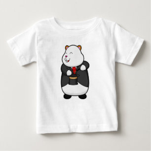 Camiseta Para Bebê Hamster como mágico com varinha mágica e chapéu