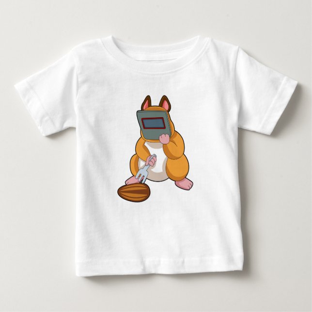 Camiseta Para Bebê Hamster como Welder.PNG (Frente)