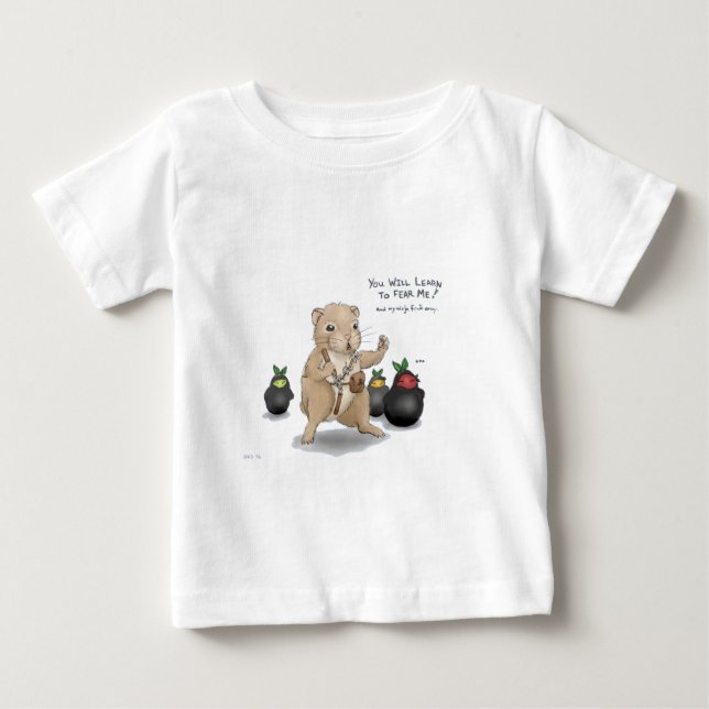 Camiseta Para Bebê Hamster e fruta de Ninja (Frente)