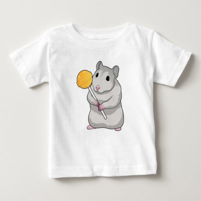 Camiseta Para Bebê Hamster Lollipop (Frente)