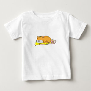 Camiseta Para Bebê Hamster & Pizza com queijo
