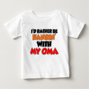 Camiseta Para Bebê Hangin com meu Oma