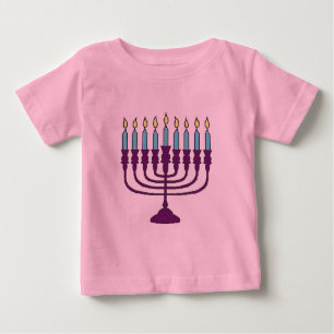 Camiseta Para Bebê Hanukkah Menorah