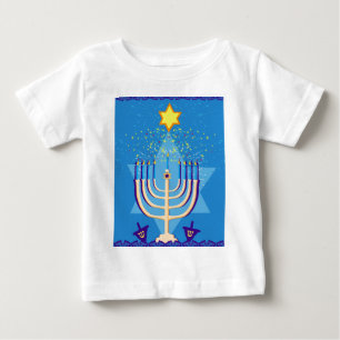 Camiseta Para Bebê hanukkah menorah